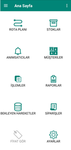 Mobil Saha Satış ekran 1